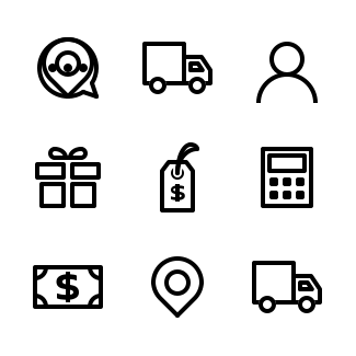 Shopping Online, E-commerce, Digital marketing icons pack