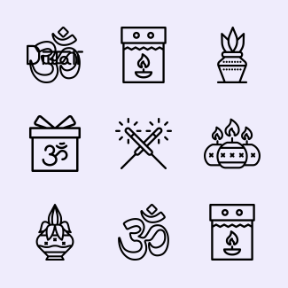 Diwali Elements icons pack
