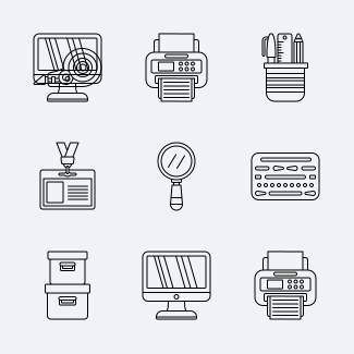 Stationery icons pack