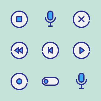 User Interface Music icons pack