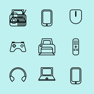 Electronics Line Style icons pack