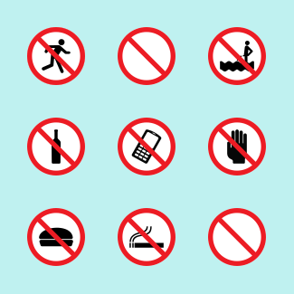 Prohibition icons pack