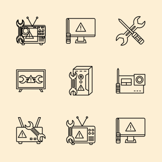 Electronic repair service icons pack