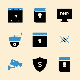 Security Double Colour Blue & Black vol 1 icons pack