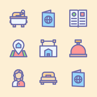Hotel Service icons pack