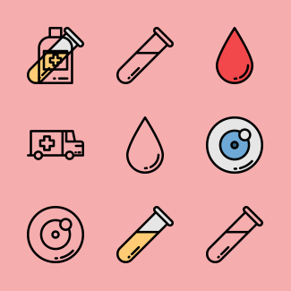 Medical elements color icons pack