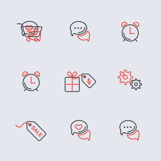 Line icons set icons pack