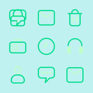 Web and Mobile Greenline icons pack