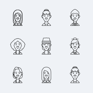 Dompicon Line People 1 icons pack
