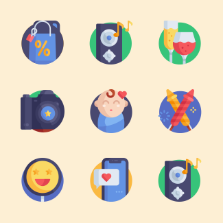 Happiness icons pack