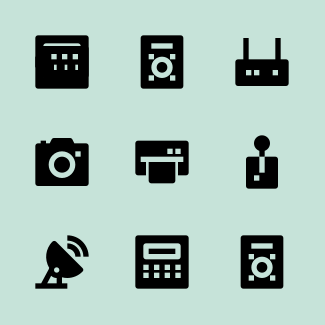 Electronics Glyph 24 icons pack
