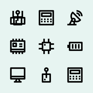 Electronics Outline 24 icons pack