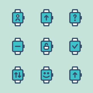 Smart Watch ( Outline Filled ) icons pack