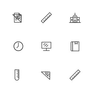 SImple School Line icons pack