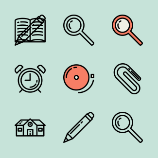 Education tools icons pack