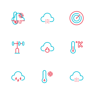 Weather Red and Blue icons pack