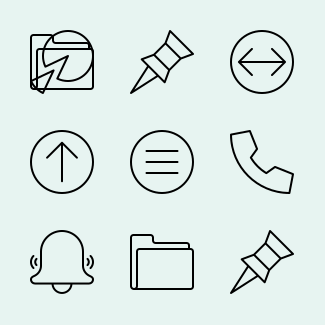 Arrows & elements outline icons pack