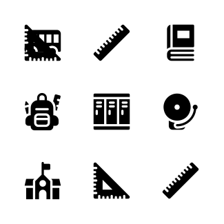 Elementary School Solid  - Education is growth icons pack
