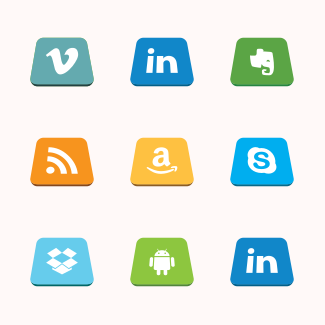Flat Bed Social icons pack