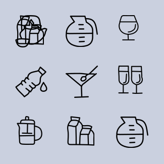 Drink Hand Drawn icons pack