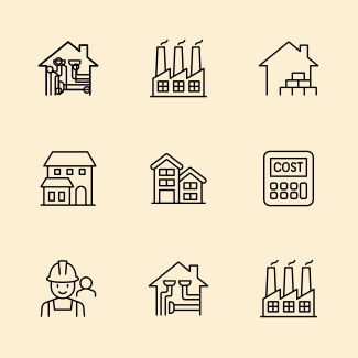 Construction industrial icons pack