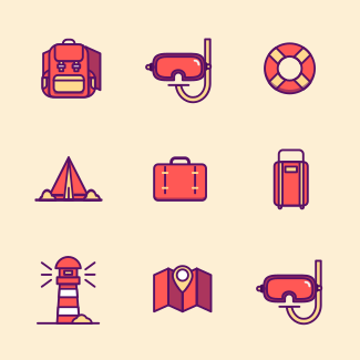 Summer Holidays - Outline icons pack