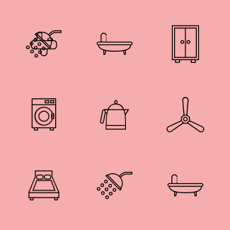 Home Appliances & Furnitures icons pack