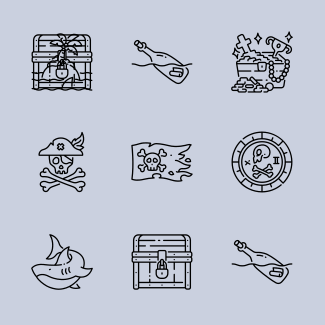 Pirate Outline icons pack