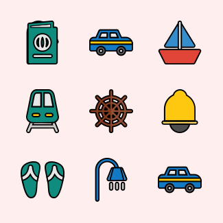 Travel ( filled line ) icons pack