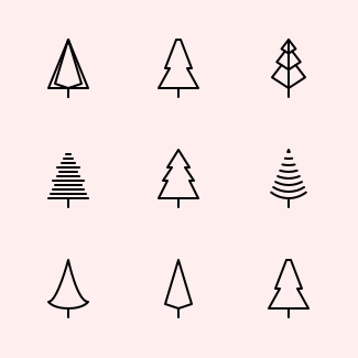 Tree Christmas icons pack