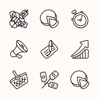 Business and Finance Monochrome Hand-drawn Free Se icons pack