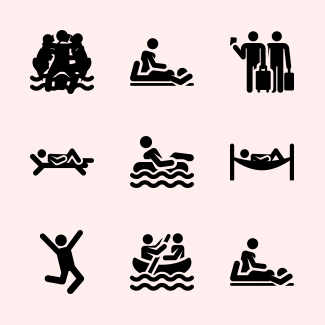 Holiday Human pictograms icons pack