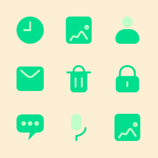 Web and Mobile Green icons pack