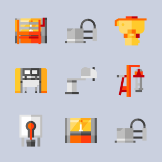 Factory Machinery Set icons pack