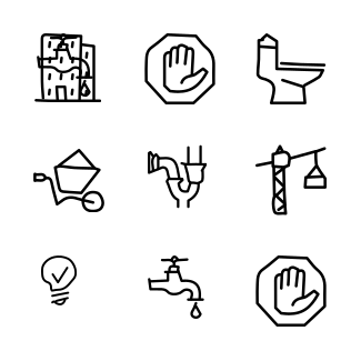 Construction hand drawn icons pack
