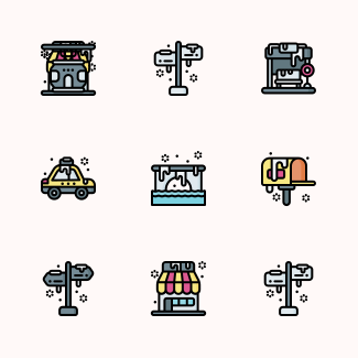 Winter Town icons pack