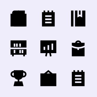 Education and School Glyph 24 px icons pack