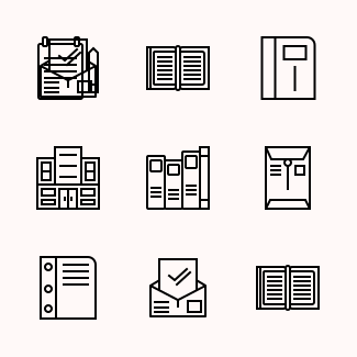 Lined Office icons pack