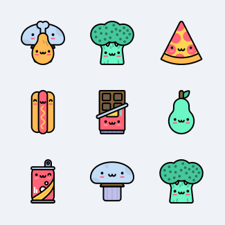 Cute Food icons pack