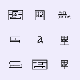 Interior design icons pack