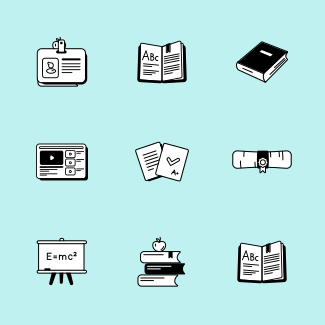 Education Pen Draw Set icons pack