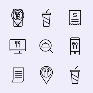 Food delivery Outline - Stay home icons pack