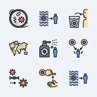 Spread Of Disease Filled Outline icons pack