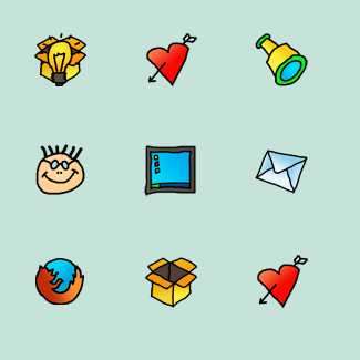 Web Cartoon icons pack