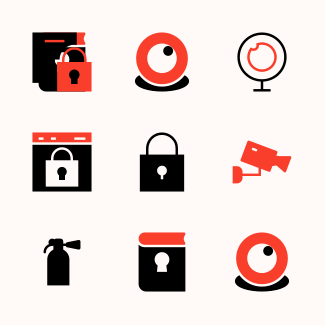 Security Double Color Red and black vol 1 icons pack