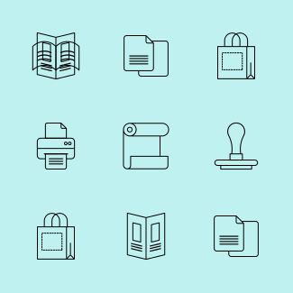 Printing Line - Traditional Publishing icons pack