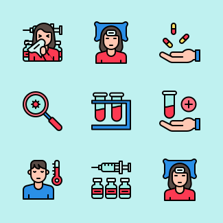Covid-19 (filled) icons pack