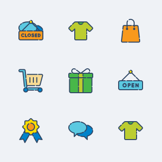 Shopping (Filled Line) icons pack