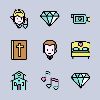 Linear Color Love Set icons pack
