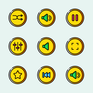 Media - Yellow icons pack
